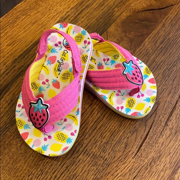 Cat & Jack strawberry toddler flip flops. NWOT. - Picture 2 of 4